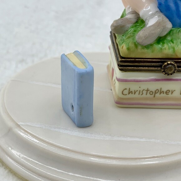 Disney Classic Pooh Christopher Robin Porcelain Hinged Trinket Box Vintage 90s - Picture 7 of 13